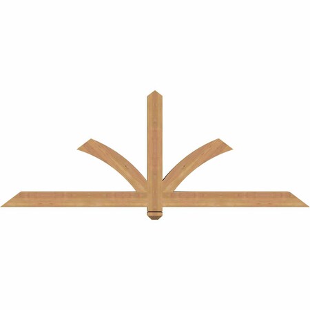 Ekena Millwork Redmond Smooth Timber Gable Bracket, Western Red Cedar, 72"W x 27"H x 3 1/2"D x 3 1/2"F, 9/12 Pitch GBW072X27X0404RED00SWR